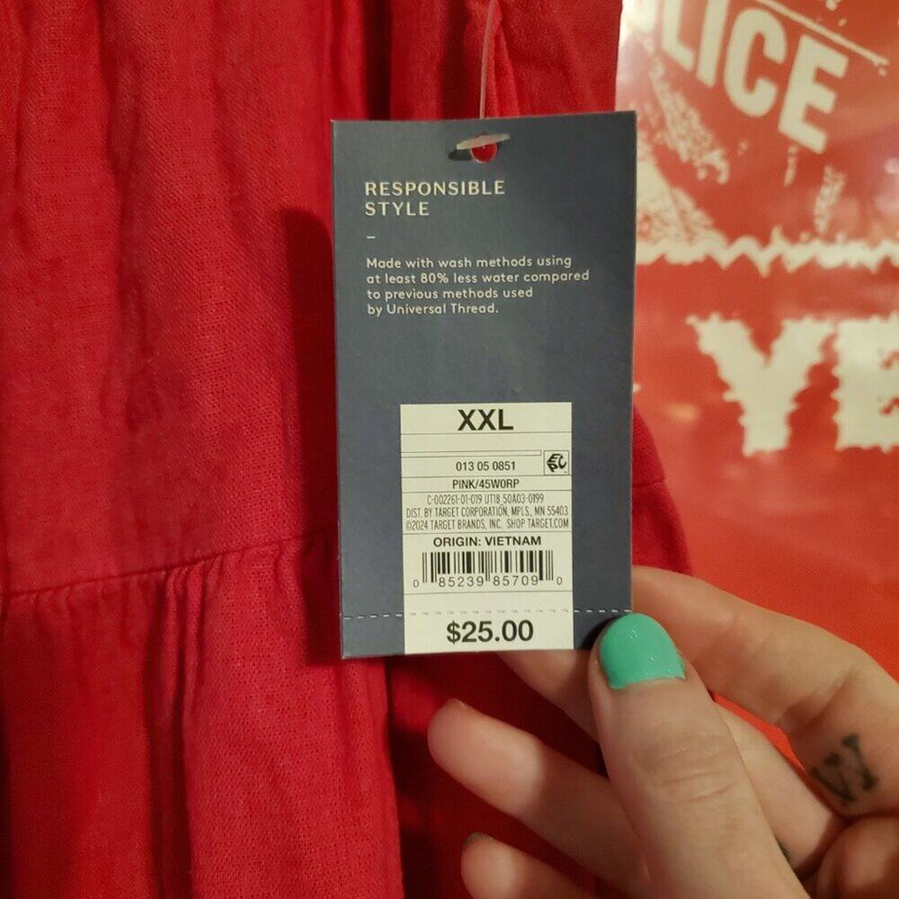 Universal Thread Hot Pink Button Front A Line Mid… - image 8